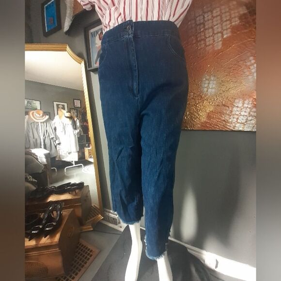 Zara Dark Wash Barrel Style Jeans - Picture 9 of 14